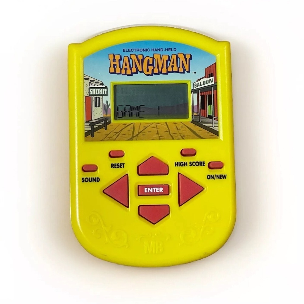 1995 Electronic Hand-Held HANGMAN Game Vintage Hasbro MiltonBradley-Tested&Works
